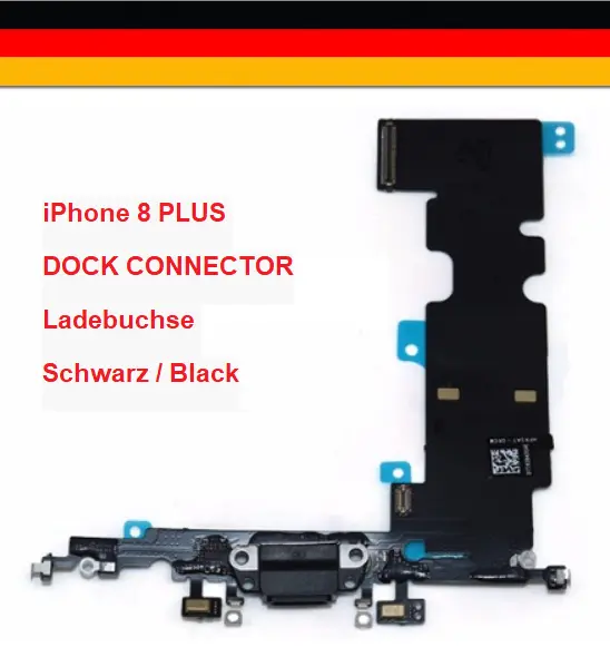 Für iPhone 8 PLUS LADEBUCHSE LIGHTNING DOCK CONNECTOR Schwarz #K1