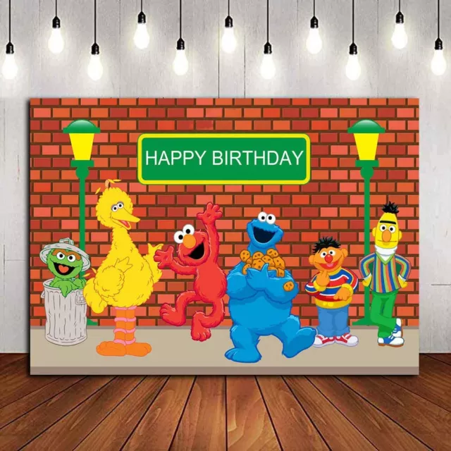 Banner Photo Backgrounds Sesame Street Photography Baby Shower Party Decoration