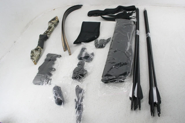 Monleap LS-MC45-FBA Camouflage 45lb Archery Recurve Bow And Arrows w Quiver Set