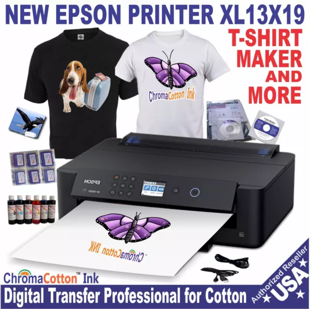 NEW EPSON PRINTER XL T-SHIRT MAKER PRINT COTTON INK START KIT BUNDLE