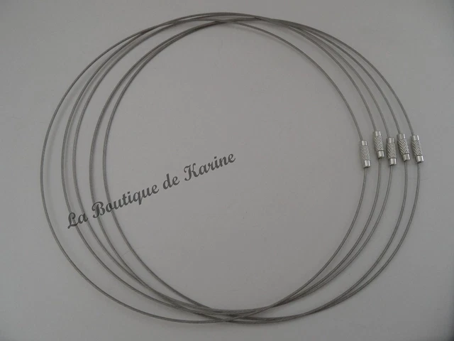 5 Collares Gargantilla Gris Semi Rígida Cierre A Rosca - Creación Joyería