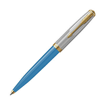 Parker 51 Premium Ballpoint Pen in Turquoise with Gold Trim - NEW