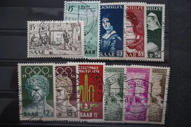 Saar Nr.: 368 - 378 Jahrgang 1956 komplett,  schön gestempelt