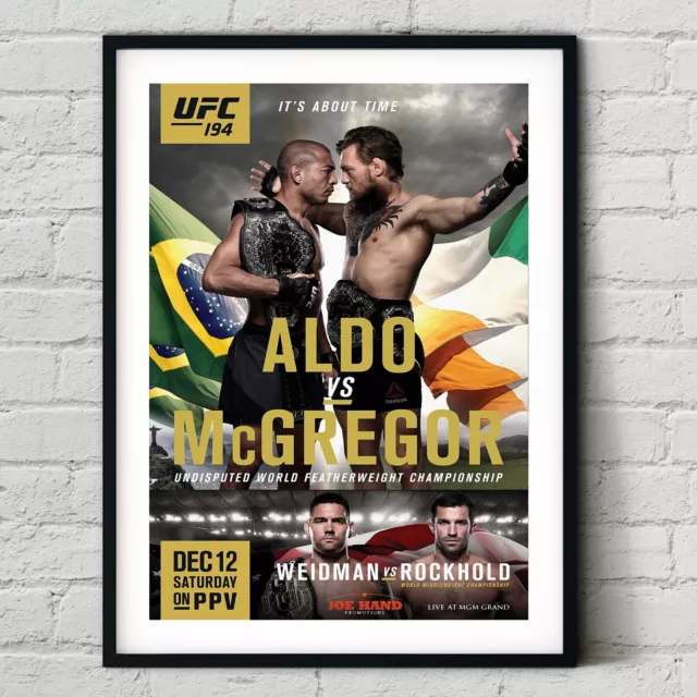 UFC 194 Conor McGregor vs Jose Aldo Fight Poster - Wall Art Print Boxing MMA