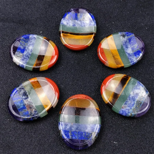 7Chakra Worry Stone for Anxiety Healing Crystal Thumb Worry Stones Pocket Palm