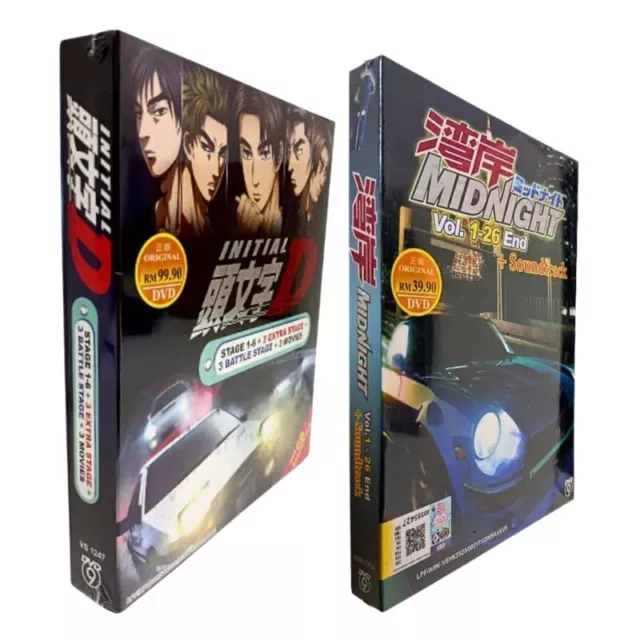 Initial D Anime Stage 1 - 6 + Battle & Extra Stages & 3 Movies DVD English  Subs