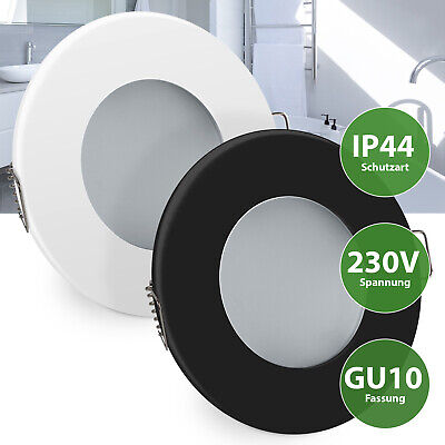 Flacher LED Möbeleinbaustrahler Flip IP44 6Watt 230V-Anschluß Farbe-Silber/Weiß 