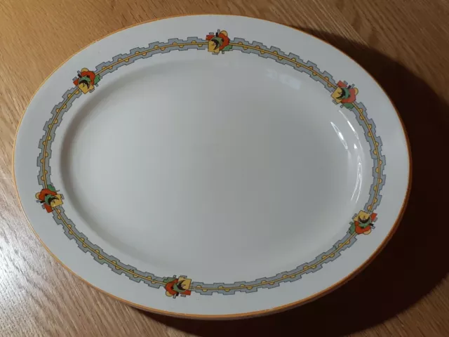 Art Deco BURLEIGH  WARE Oval 11” Serving Platter in Belvedere pattern