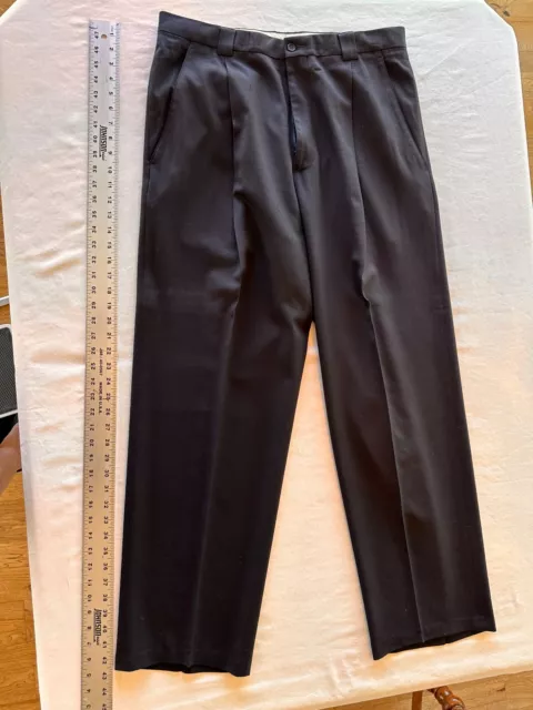 Mens Black Dress Pants Armani Collezioni 34x32 Single Pleated Classic Design!