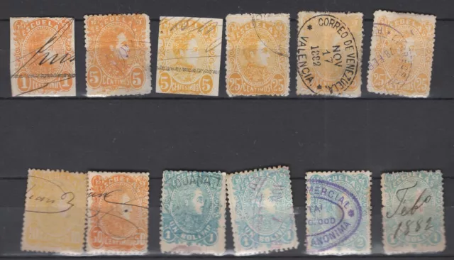 Venezuela 1879/1880 Bolivar stamps used see scan