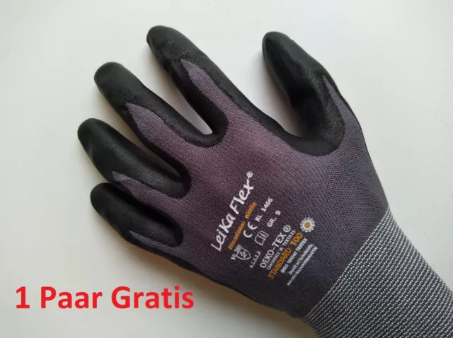 12 Paar LeiKaFlex 1466 # GR 9 # 1 Paar Gratis!!! # Handschuhe Arbeitshandschuhe,