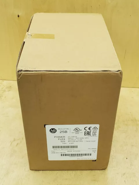 Allen Bradley 25B-D017N104 PowerFlex 525 VFD AC Drive 7.5kw/10HP - NEW in Box
