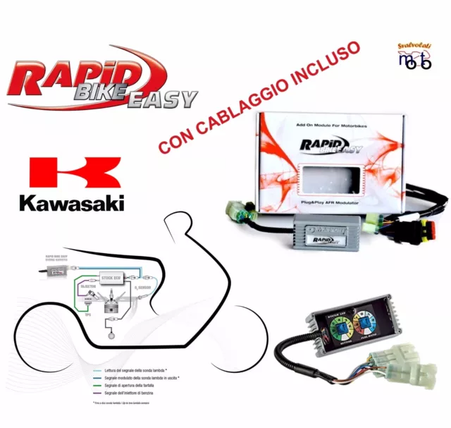 Centralina Moto Rapid Bike Easy Con Cablaggio Kawasaki Ex Ninja 250 R 2008 2009