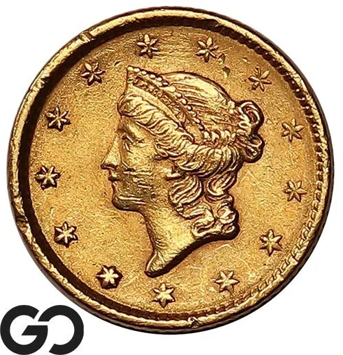 1851 Gold Dollar, $1 Gold Liberty, Type 1, Lustrous ** Free Shipping!