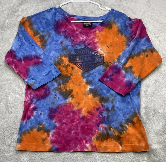 Women's HARLEY DAVIDSON T-shirt size (see pictures) multicolor tie-dye Arkansas