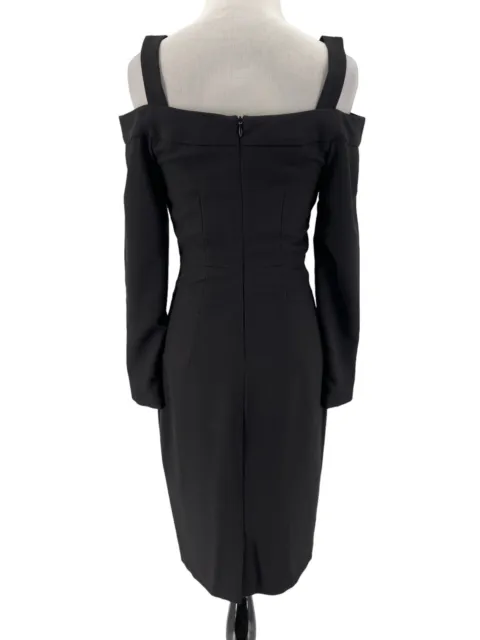 IRIS & INK Women's Black Steff Cold-Shoulder Crepe Pencil Dress Size 6 NEW 3