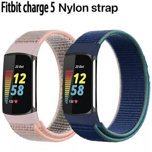 For Fitbit Charge 5 Breathable Woven Nylon Loop Watch Band Sport Wrist Strap