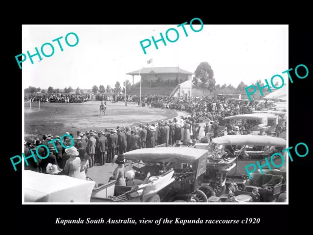 OLD LARGE HISTORIC PHOTO OF KAPUNDA SA VIEW OF THE RACECOURSE c1920