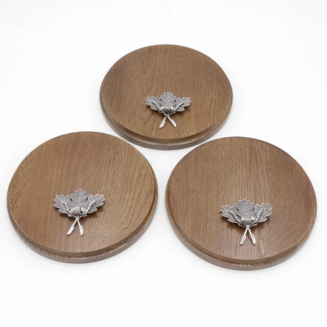 3x Placa de Jabalí Tablero Keiler Redondo Braun Af 19cm 3 Hoja Roble Portada 4 2