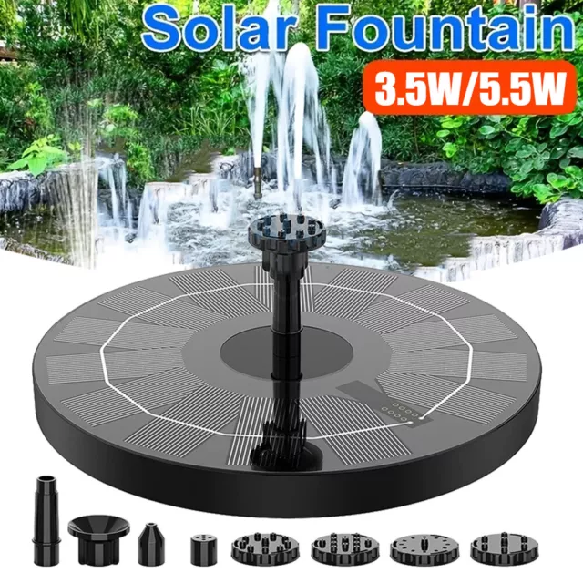 5.5W Solar Powered Fountain Floating Water Pump With Battery Garden Feature Pond