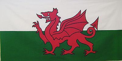 Welsh Dragon Wales Rugby flag fabric red white green size of flag 124cm x 64cm