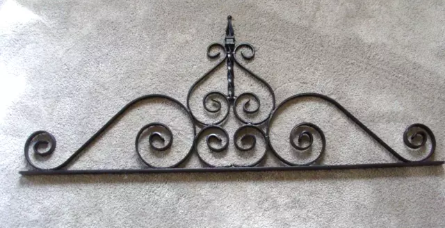 Vintage Wrought Iron Gate Fence Topper Architectural Hardware Element 16.5Hx43W"
