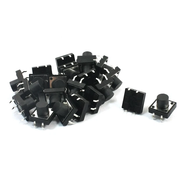 25pcs PCB Momentary Push Type Tactile Switch DIP 12mm x 12mm x 9mm
