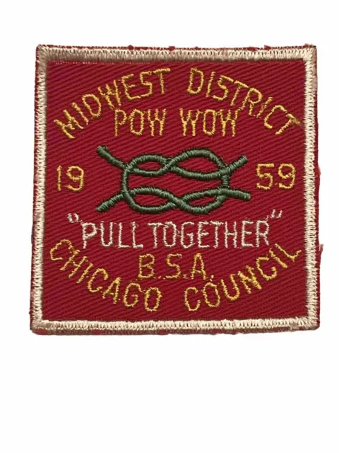 Chicago Area Council Patch Midwest District 1959 Pow Wow BSA Boy Scouts Badge