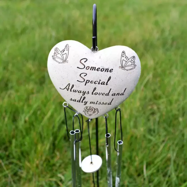 Someone Special Always Loved Sadly Missed Memorial Heart Wind Chime Graveside