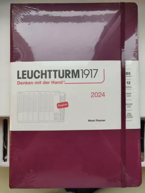 2024 LEUCHTTURM 1917 Wochenplaner  B5, mit Extraheft, English, Hardcover, OVP,