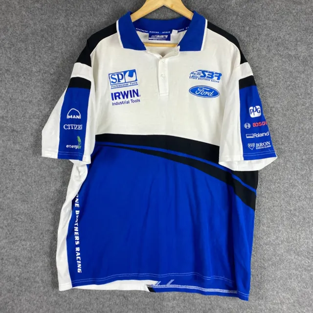 Stone Brothers Polo Shirt Mens 2XL XXL Blue White V8 Supercars Racing Vintage