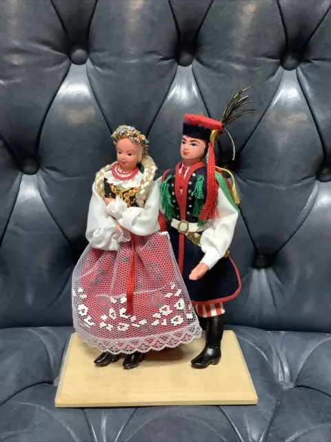 HANDMADE POLISH SPOLDZIELNIA Doll Couple Figurine Base Poland