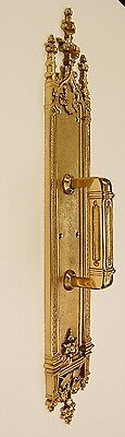 Solid Brass Architectural Door Hardware, Pull Plate - Vintage Designed 2