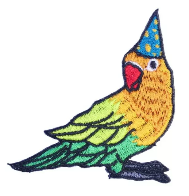 Party Parrot Patch cute meme animal bird budgerigar budgie parakeet green yellow