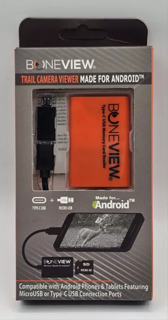 BoneView Trail Camera Viewer SD Card Reader - Type-C & Micro USB Android Phones