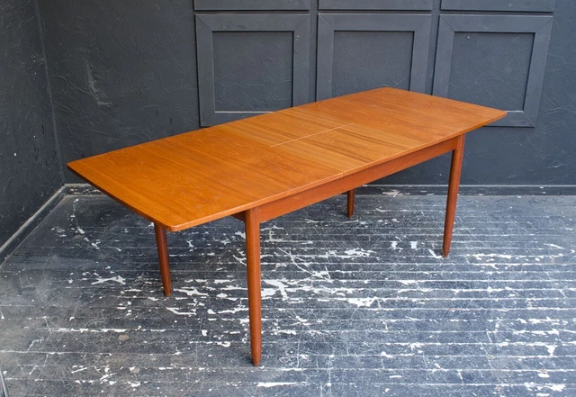 Large Mid Century Teak Extending Dining Table 60'S Danish Style Delivery Option