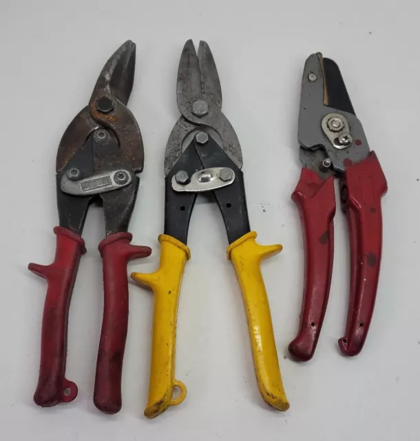 3 VTG Wire Cutter Snip Tool Lot Midwest P6716L PROSNIP 104 Utility Yellow Red