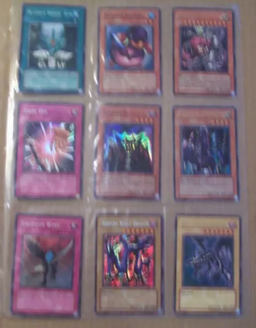 1996 Yugioh 9 Card Lot, Holo 1St Ed., Serpent Night Dragon, Red-Eyes B. Dragon