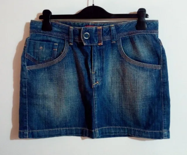 Gonna Jeans Levi's "Bobby Anne" Large Donna Cotone Blu Denim Skirt Taglia L