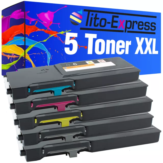 5er Set Toner XXL PlatinumSerie kompatibel für Dell C2665DNF C2660DN C2600 Serie