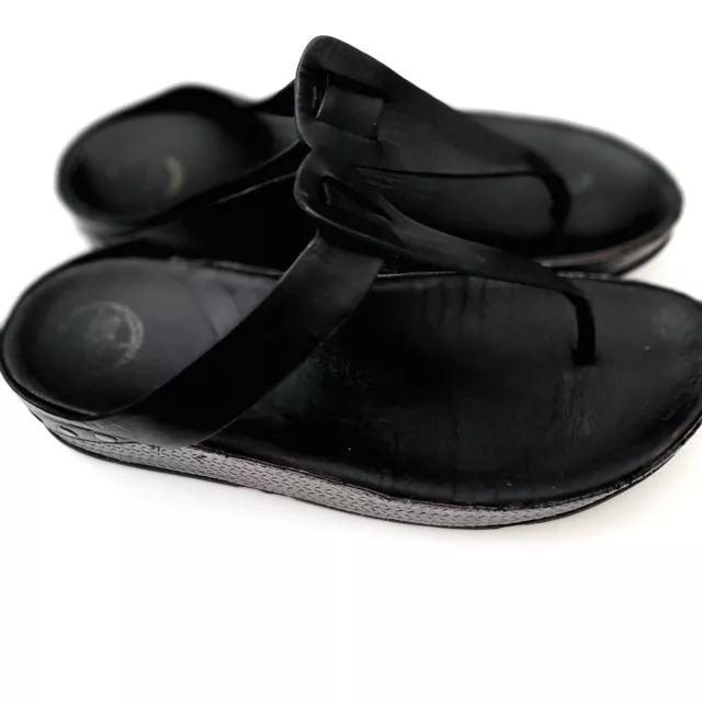 Fitflop Lulu Leather Toe-Post Thong Slide Sandals Womens Size 11 Shoes