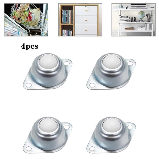 Bola rodante universal Agelneu 4 piezas rodillos metal nailon cojinete de transferencia