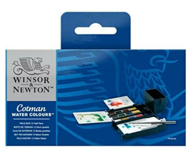 Winsor & Newton Cotman  Watercolour Field Box - 12 Half Pans Set