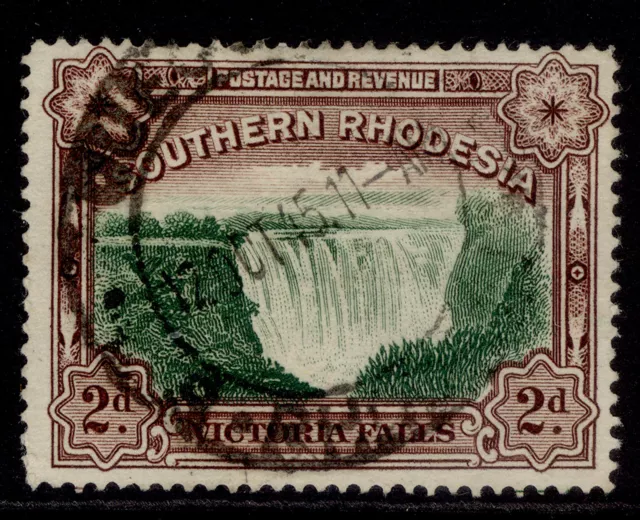 SOUTHERN RHODESIA GV SG35, 2d green & chocolate, FINE USED. Cat £20.