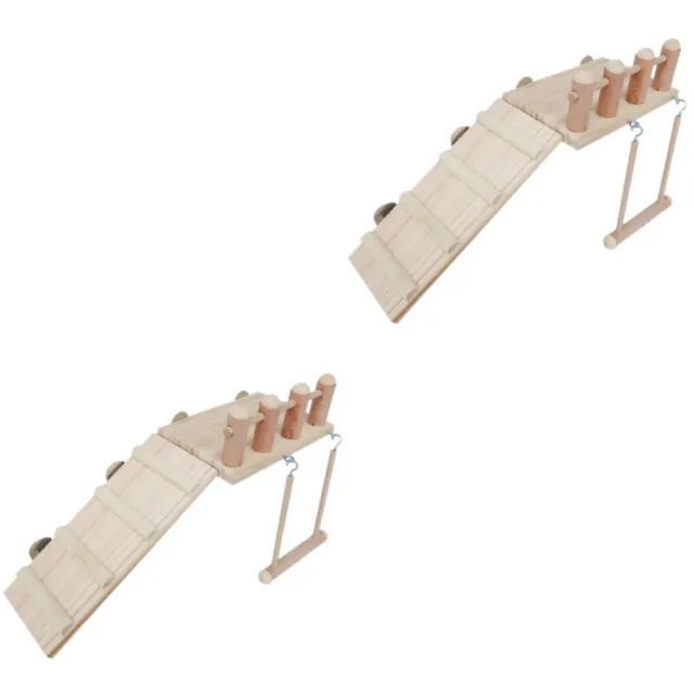 2 Sets Papagei Holzplattform Hölzern Spielzeug Für Vögel Vogelzubehör
