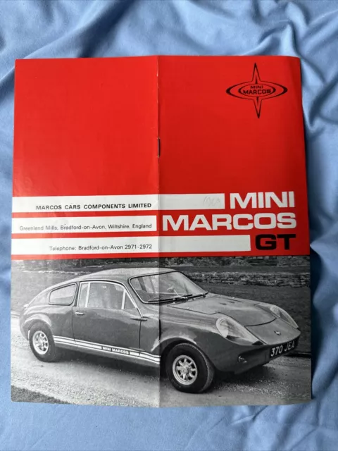 MINI Marcos GT Car Parts Accessories Brochure + Price List 1966