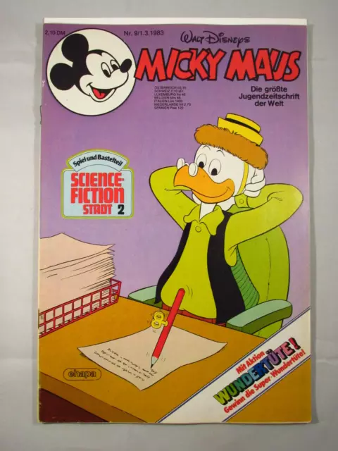 Micky Maus Nr.9 1983 - Comic - mit Beilage, mit Schnipp - Walt Disney Magazin