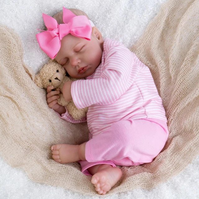 REBORN BABY DOLLS 20 Inch Realistic Girl Dolls and Blue Outfit