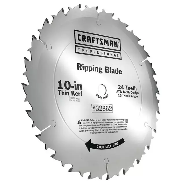 Craftsman Professional 10-in. X 24T Carbide Tipped Ripping Blade, #32862