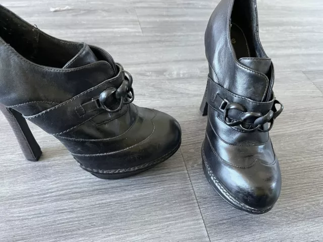 Bottines en cuir noir Asos pointure 38 rock fashion sexy
